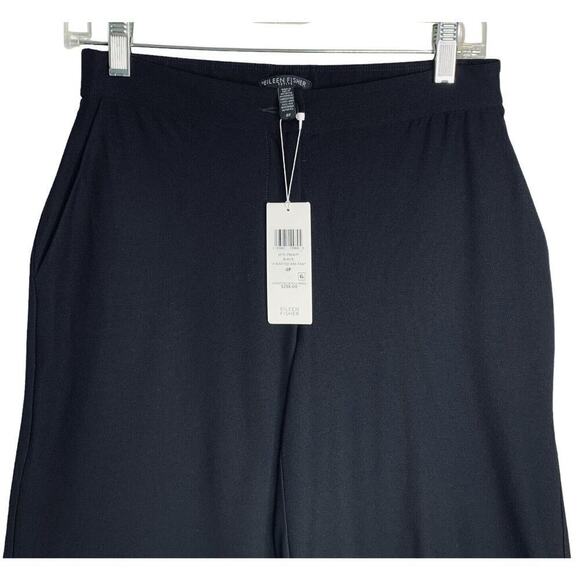 Eileen Fisher Black Wide Leg Washable Crepe Pants Womens Size 4P NWT $238 - Picture 2 of 12